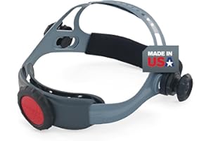 Jackson Safety 370 Speed Dial Replacement Ratcheting Headgear for Welding Helmets - Oversized Adjuster Knob, Adjustable Sliders, Hood Locks Up/Down, Patented Quick-Fit Rear Swivel Headband, Washable Sweatband - Made in USA