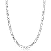 Jewlpire 5.5mm/7mm Stainless Steel Figaro Chain Necklace for Men, 14K Gold Plated Chain for Men, Mens Jewelry Gift 16 18 20 22 24 26 Inch