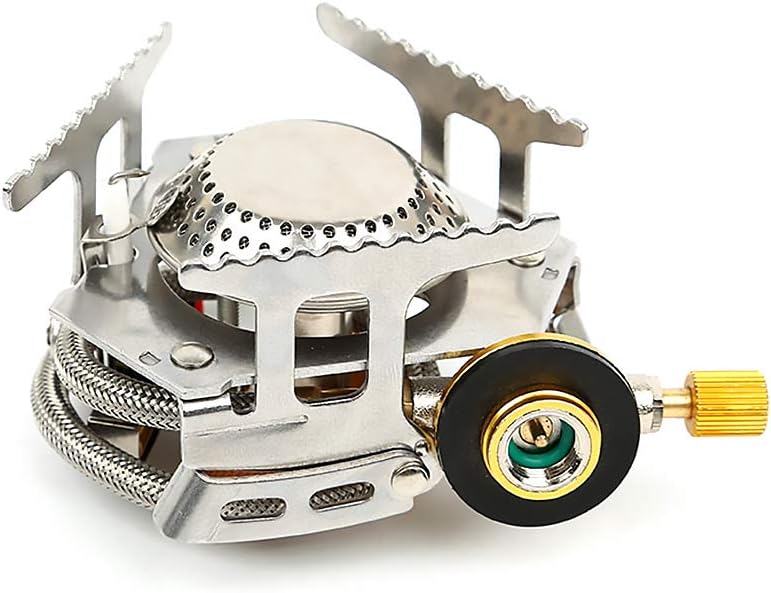 Ruiting Camping Gas Stove with Piezo Ignition Foldable Backpacking Stove Outdoor Cooker Burner Mini Gas Stove Head