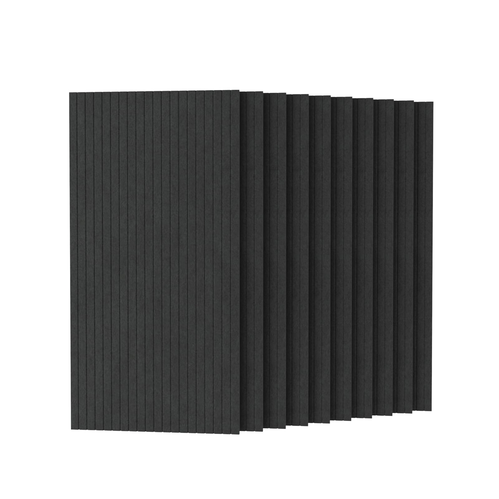 Photo 1 of 10 Pack Acoustic Panels, 48x 24 Inch Large Soundproof Panel for Walls, Self-Adhesive Noise Absorbing Panels for Recording Studio, Home, Office, Theater(Black)