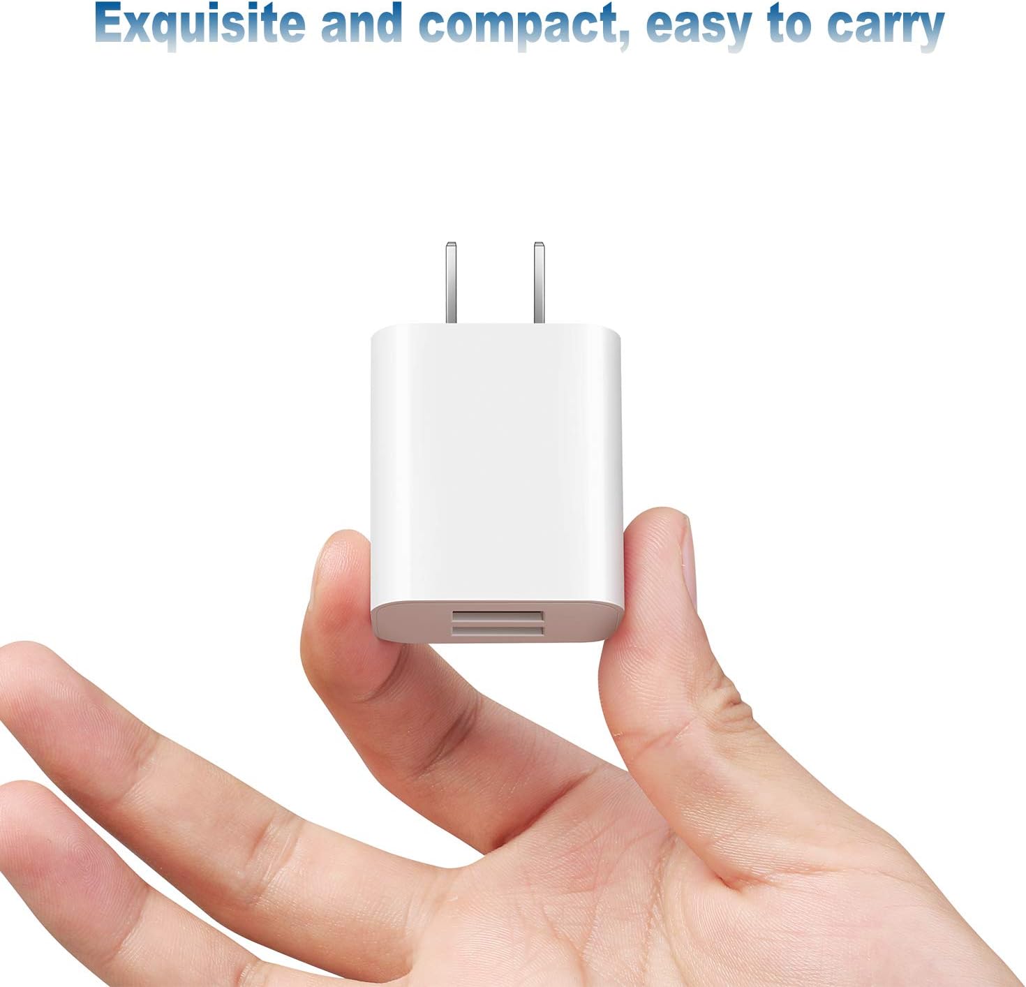 USB Wall Charger Plug 4 Pack 5V 2.1Amp Cube Dual Port Travel Power Charger Adapter for iPhone Xs/XS Max/XR/X/8/8 Plus/7/6S/6S Plus/6/SE/5S/5C iPad, Samsung Galaxy/S9/S8/S7/S6 LG and More: Home Audio & Theater