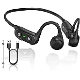 flymory Bone Conduction Headphones Bluetooth 5.3, Wireless Open Ear Earphones, IPX5 Waterproof, Premium Sound, 10H Playtime Sports Headset, Suitable for Running, Cycling and Workouts