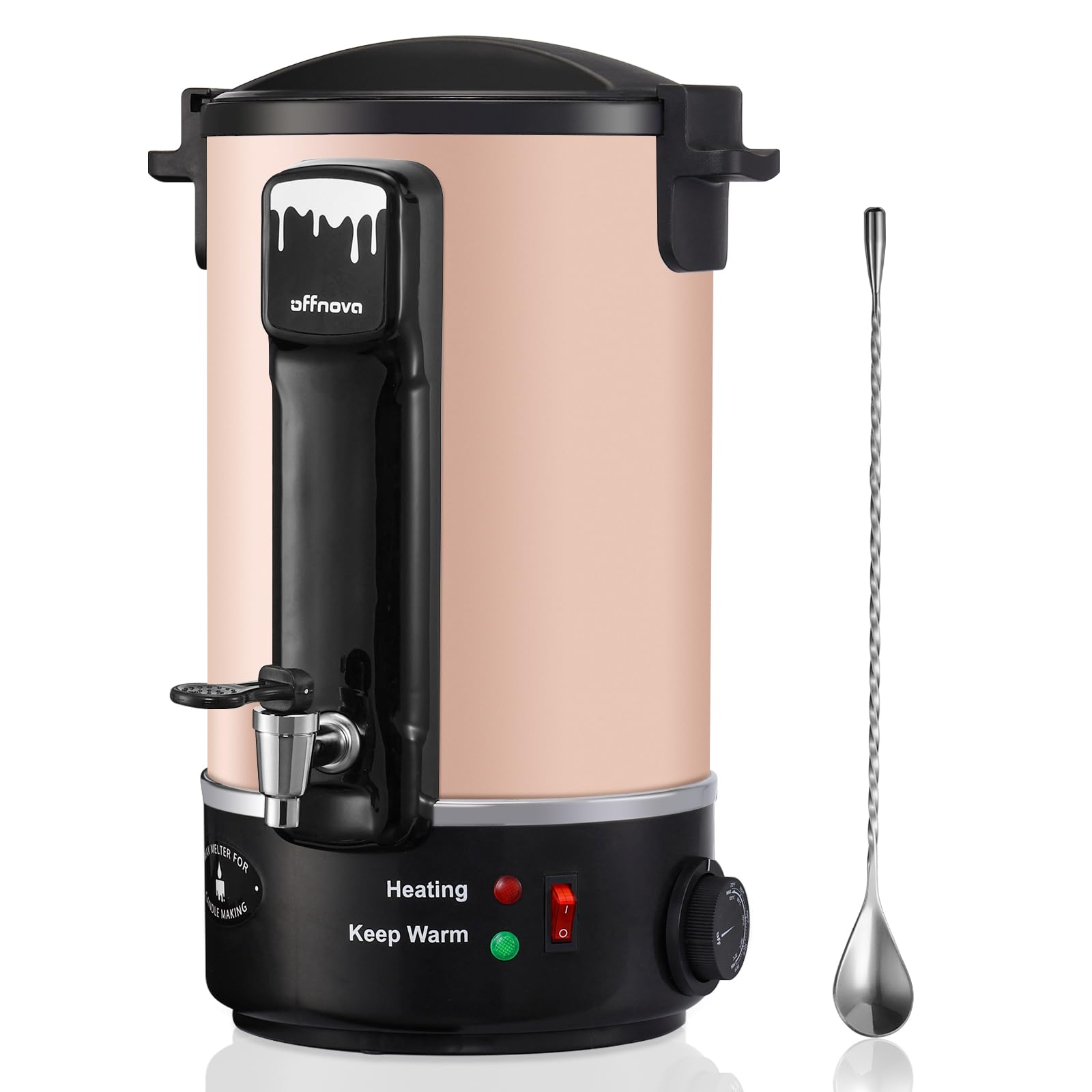 Photo 1 of OFFNOVA Wax Melter for Candle Making, 6L Large Wax Melting Pot with Heating Core Spout & Digital Display, Ideal for Business or Craft (Pink)