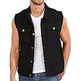 Weiai Denim Vest Men Vintage Casual Jean Jacket Sleeveless Outerwear