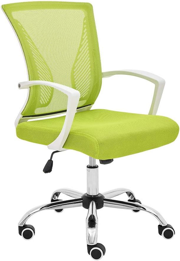 Modern Home Zuna Mid Back Office Chair White Lime Furniture Decor Amazon Com