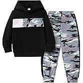 2-6T Toddler Baby Boy Clothes Long Sleeve Hooded Pullover Colorblock Sweatshirt + Pants 2pcs Fall Winter Outfit Set