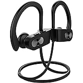 Redzoo Bluetooth Headphones V5.0,Running Headphones w/16 Hrs Playtime, Bass+ HD Stereo Wireless Sports Earphones w/IPX7 Waterproof Earbuds in Ear for Workout, Gym w/CVC6.0 Noise Cancelling Mic Black