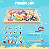Vicloon Wooden Fishing Game 19Pcs Magnetic Bead Rod Toy Montessori 3+ Kids view 2