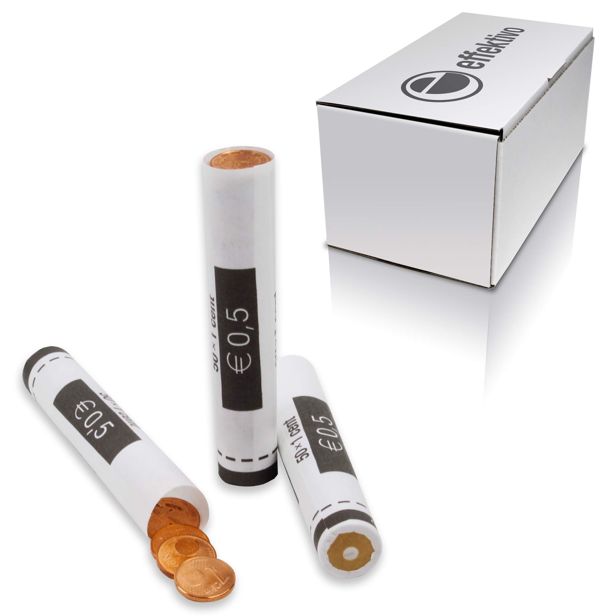 Coin Tubes Large Pack Euro Paper Coin Tubes for 1 Cent Coins in Box Contents: 780 Pieces