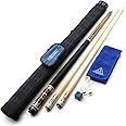 CUESOUL 58" 19oz DS Maple Pool Cue Stick Set with 2 Shaft,13mm Tip with Hard Cue Case 1x1