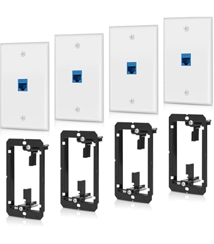 Placca A Muro RiteAV Cat5e 6 Porte - 1 Gang Oversize, Bianca - Connessione Tool-Less - copertina