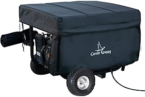 Cover Geny Generator Running Cover, Heavy Duty Generator Tent Covers While Running, Outdoor Waterproof Rain Enclosure, for Open Frame Portable Generators 4500 Watt - 12000 Watt Black
