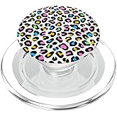 Colorful Rainbow Leopard Illustration Animal Print PopSockets PopGrip for MagSafe