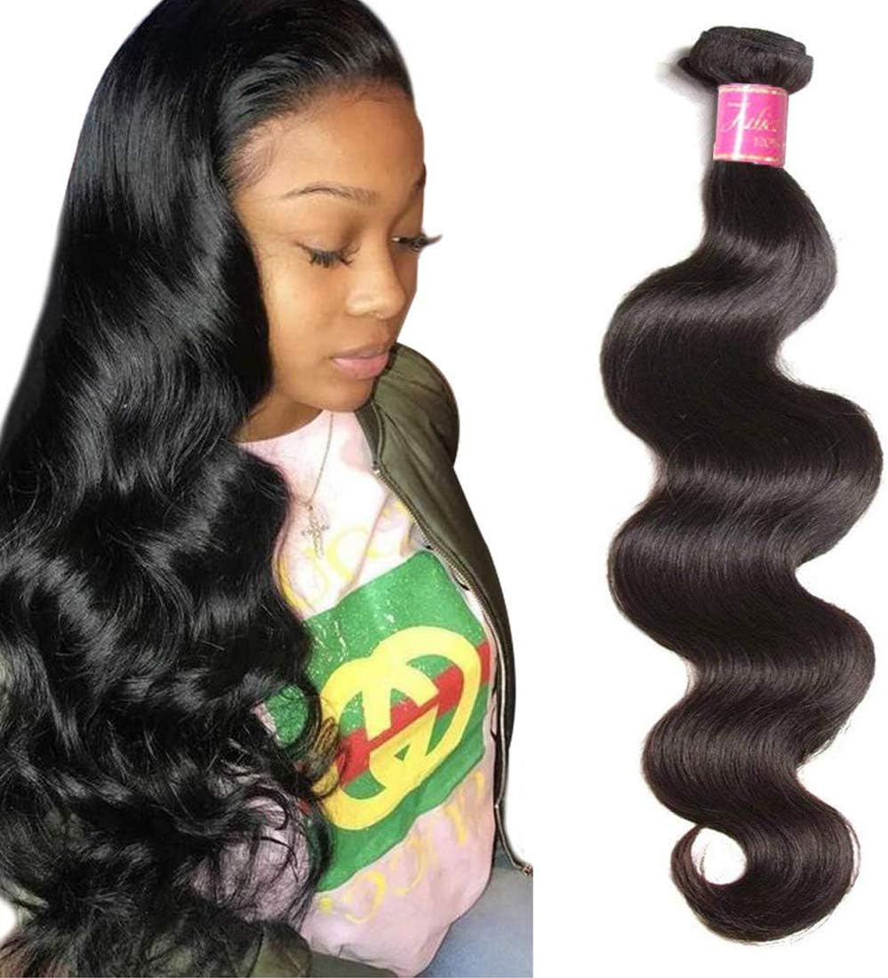 Ali Julia Hair 10A Brazilian Virgin Body Wave Weave 1 Bundle 100% Unprocessed Human Hair Weft Extensions Natural Color 95-100g/pc (22inch)