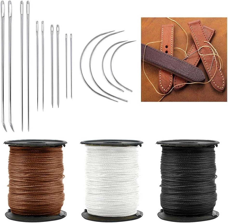 Yontree 17Pcs Upholstery Kit Heavy Duty Nylon Thread & Needles for Canvas