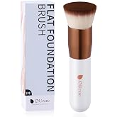 DUcare Foundation Brush for Liquid Makeup,Flat Top Kabuki Foundation Brushes - Premium Makeup Brush for Liquid, Cream, Powder,Buffing, Blending, Rose Golden/White
