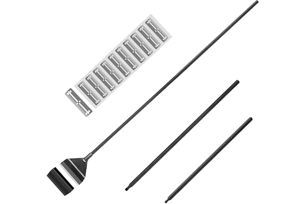 Algae Scraper for Glass Aquariums Tool-Less Installation 25.6inch/65cm with 10 Blades Fish Tank Cleaner Tool Aluminum Alloy L