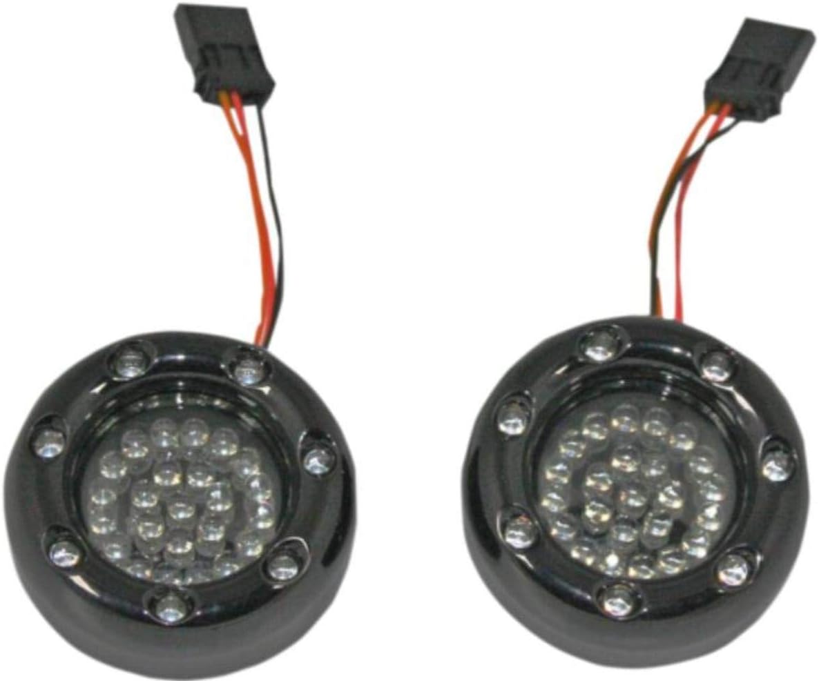 Custom Dynamics Bullet Ringz Red/Red LED Turn Signals Black with Smoke Lens BTRB-RR-JAE-S