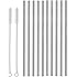Set of 10 Stainless Steel Straws, HuaQi Straight Reusable Drinking Straws 10.5'' Long 0.24'' Dia for 30 oz Tumbler and 20 oz Tumbler, 2 Cleaning Brush Included (10 Straight Straws + 2 Brushes）