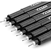 YISAN Ultra Fine Tip Pens Black 01,Extra Fine Point Writing Ink Pens,0.25mm No Bleed Thin Art Markers for Drawing,Bible,Manga