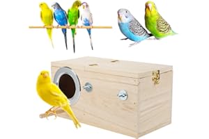 Large Bird Breeding Box Wooden Hatching House Mating Cage Nest for Bird Parrot Parakeet Cockatiel Budgie Conure Lovebird Finc