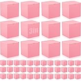 Zhehao 48 Pack Pink Gift Boxes Small Cardboard Gift Boxes with Lids Bulk 3 x 3 x 3 Inch Square Kraft Cube Paper Box Assemble for Candles Wedding Presents Easy Birthday