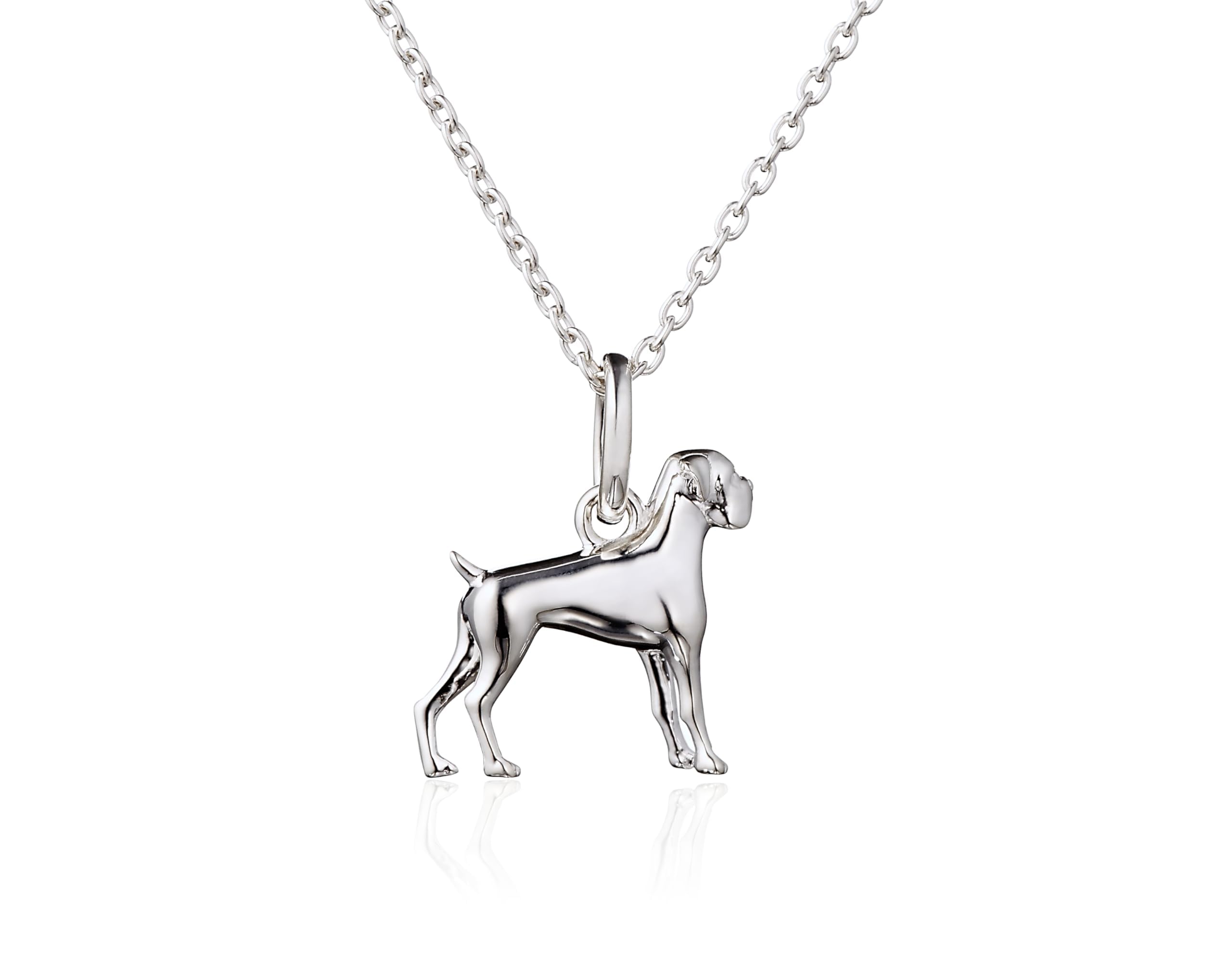 Sterling Silver Boxer Dog Pendant/Necklace