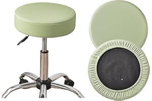 HAOYONG Round Bar Stool Covers Set of 4 Waterproof PU Barstool Seat Covers Stretch Barstool Slipcovers Bar Chair Covers with Non Slip Bottom for 12-15 Inch (Light Green, Set of 2)