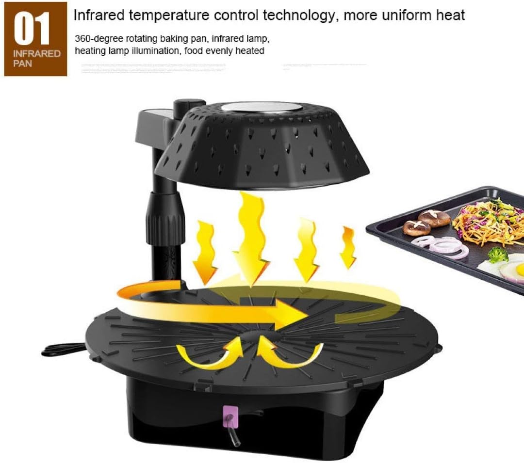 review CHENJIU BBQ Grill, Multi-Function Electric Barbecue Oven and Hot Pot with 5 Adjustable Electric Power Ideal for 2-5 Person Weekend Family Friend Party