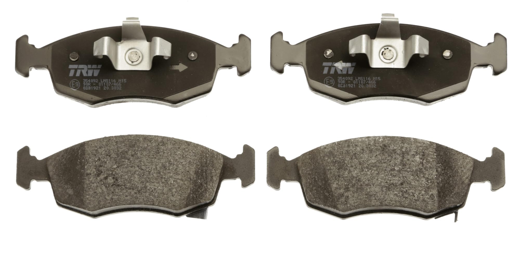 TRW GDB1921 Brake Pad Set of 4 for Fiat 500 (312_) 2007 - Front Axle and other vehicles