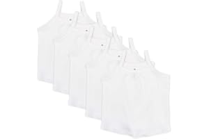 HonestBaby 5-Pack Cami Tops Sleeveless T-Shirts 100% Organic Cotton for Infant and Toddler Baby Girls