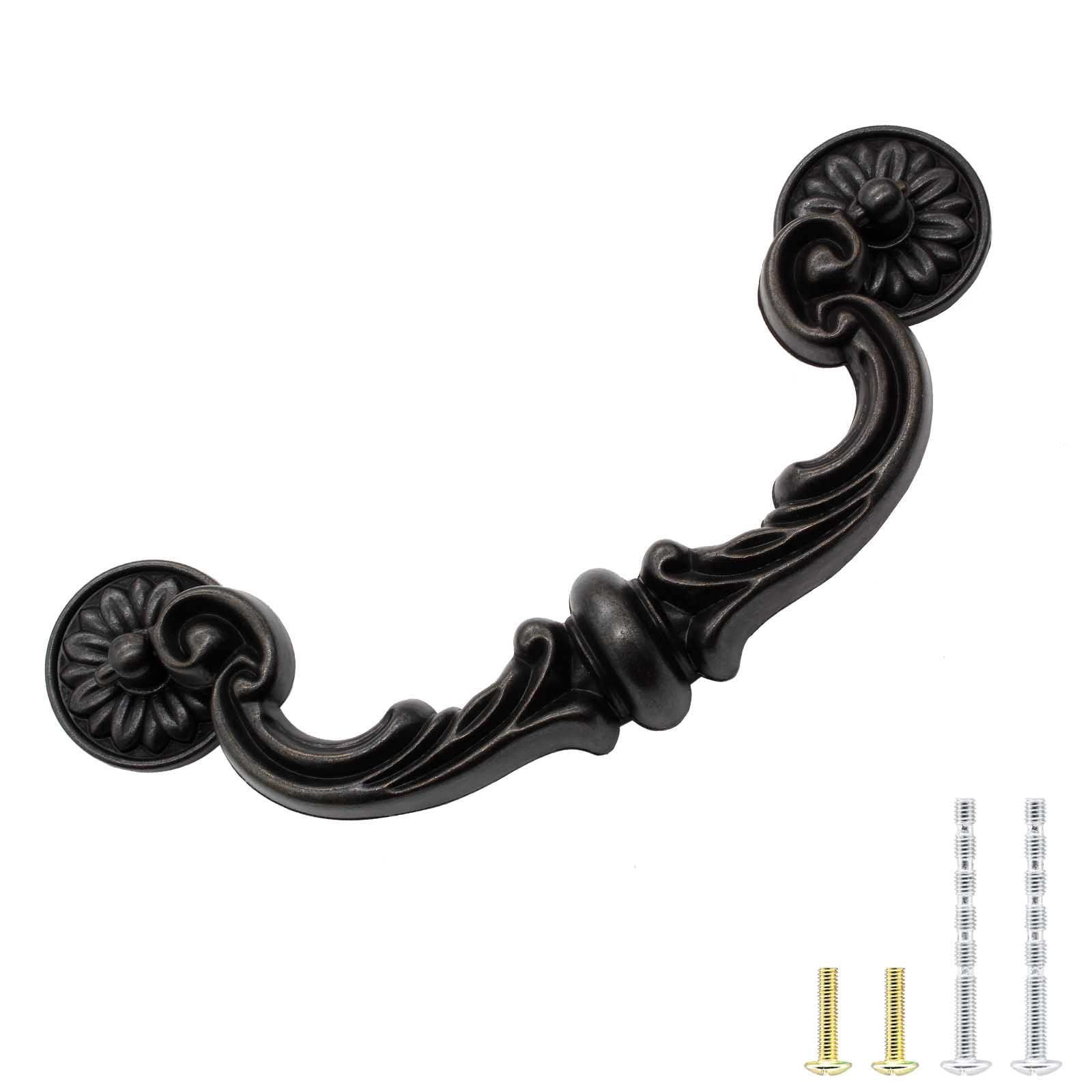 Photo 1 of Biaungdo 4 Pcs 151mm/6 Inch Hole Center Pull Handles, Zinc Alloy Rustic Vintage Style Drop-Down Bail Swing Dresser Pull Handle Antique Drawer Handles for Kitchen, Cabinet (185mm/7.3" Total Length)