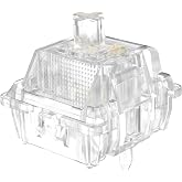 DUROCK Ice King Keyboard Switches, 100% Clear Nylon, Linear 62g, 110pcs | Fully Transparent RGB, 62g Progressive Spring, Long Pole Stem &amp; Thocky, 5-Pin Smooth Linear MX Switches for Custom Keyboards