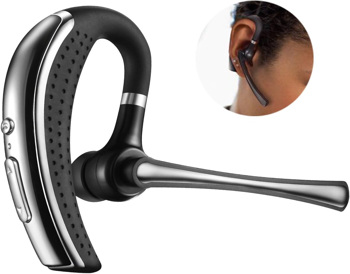 Bluetooth headset, GXGUS BH790 Office Wireless Bluetooth Headset with Noise Cancelling Mic,Metal+PC Lightweight BlueTooth Earphone Hand Free for Cell phones /Office/Workout/Driver/Trucker (Black)