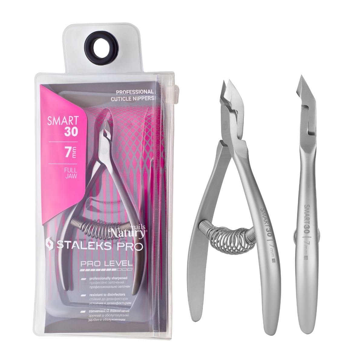 STALEKS PRO by Natury Nails Professional Cuticle Pliers 7 mm Stainless Steel (Smart 30-7 mm)