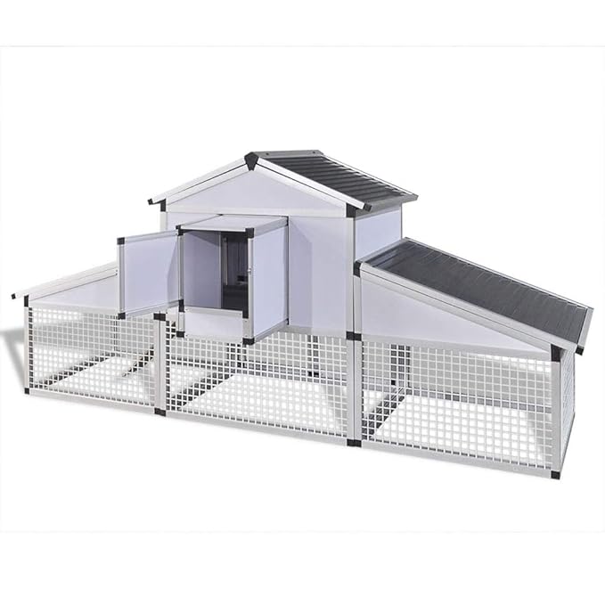 Tidyard Aluminium Chicken Coop with Runs and 1 Nest Box Suitable for chickens Amazon.co.uk