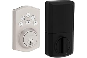 Kwikset Powerbolt 240 5-Button Keypad Satin Nickel Traditional Electronic Deadbolt Door Lock, Featuring Convenient Keyless Entry, Customizable User Codes and Auto-Locking