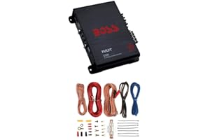 BOSS Audio Systems R1004 Riot 400W 4-Channel Class A/B 2 Ohm Stable Full Range Car Audio High Power Amplifier with 8 Gauge Amp Installation Wiring Kit