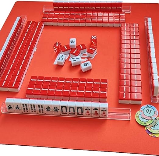 Extra Cute Portable Mahjong Travel Set Complete with 45 * 45CM Table