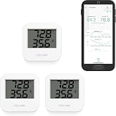 YoLink Indoor Temperature &amp; Humidity Sensor, 3-Pack, YS8003 | Temp/Humidity App Alerts, Up to 2-Year Battery, Works with Alexa/IFTTT, LoRa YoLink Protocol Up to 2034 Feet, Hub Required