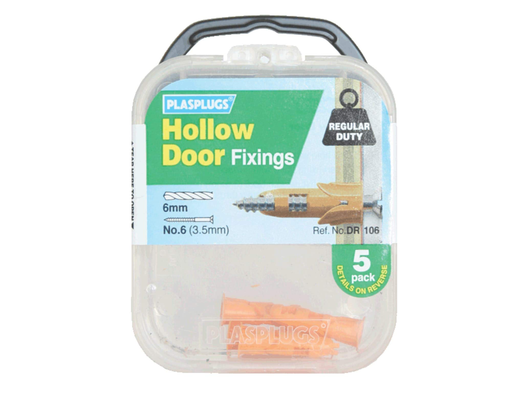 Plasplug PLADR106 - Hollow Door Fixing (Card of 5)