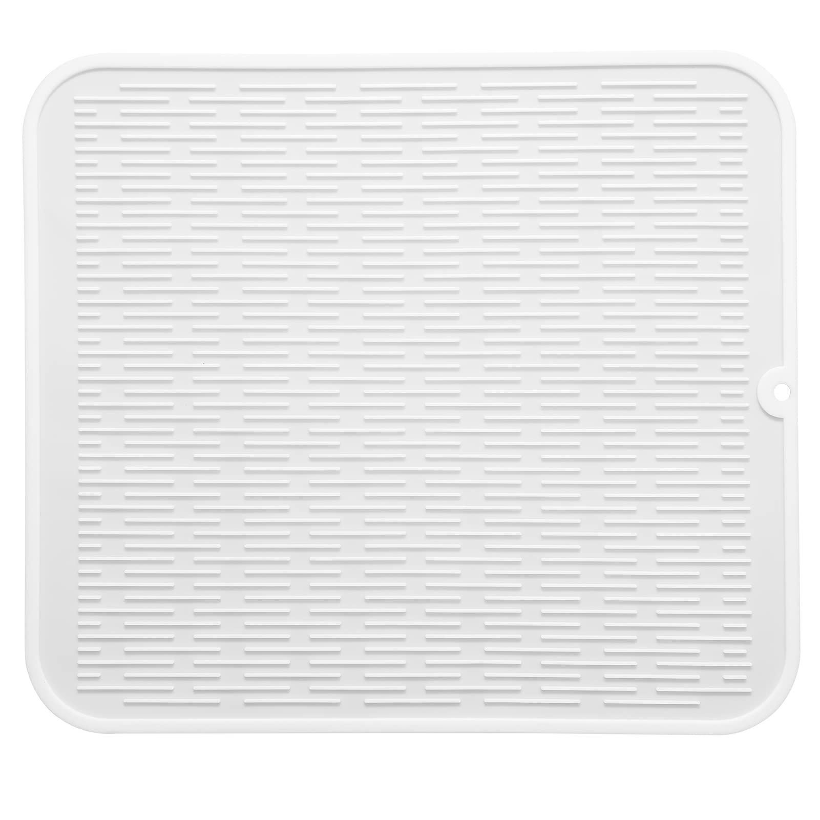 Photo 1 of MicoYang Silicone Dish Drying Mat for Multiple Usage,Easy clean,Eco-friendly,Heat-resistant Silicone Mat for Kitchen Counter or Sink,Refrigerator or Drawer Liner White 2XL 24 inches x 18 inches