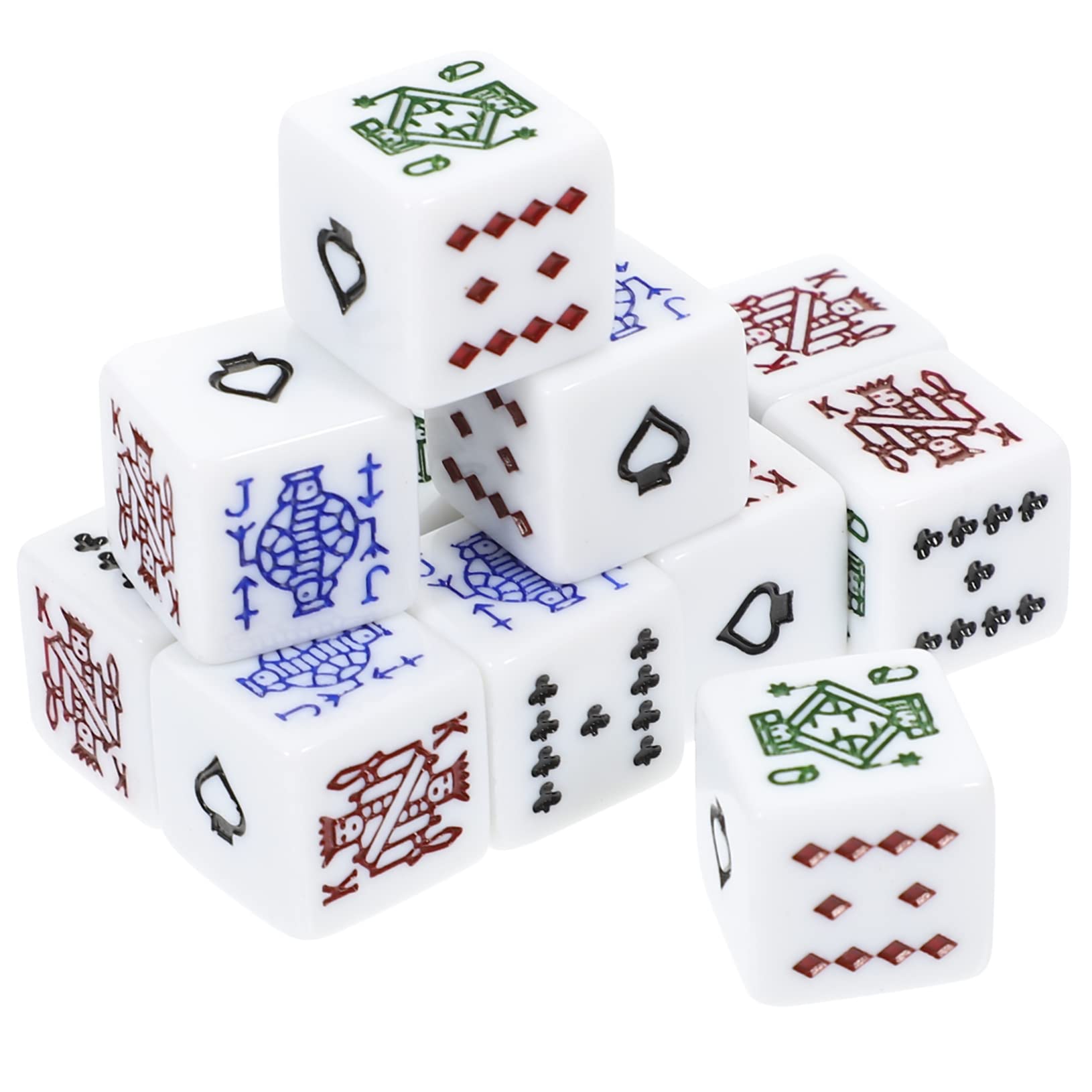 Toyvian 12Pcs 16Mm Six-Sided Poker Dice Set - Acrylic Game Accessories for Poker and Card Games - Smooth Surface and Clear Points for Fun Gaming