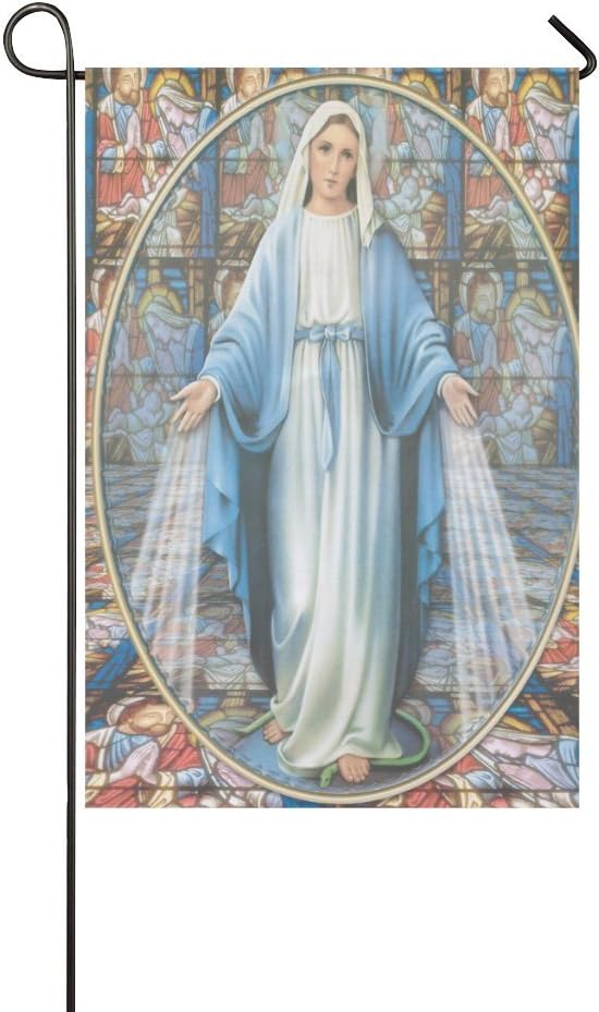 Thanksgiving/Christmas Gifts Christian Religious Virgin Mary Outdoor Summer Holiday Welcome Home Garden House Flag Fabric 12 x 18 inches
