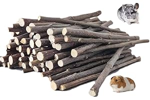LISSION Apple Tree Sticks 2.2lb 1000g, Natural Wood Molar Sticks, Pet Chew Toys for Guinea Pig, Chinchilla, Rabbit, Hamster, 