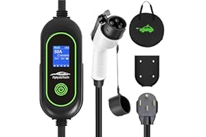 AplysiaTech Level 2 Fast EV Charger, 240V, 50Amp, 12KW Adjustable Current & Schedule Charging,Home Wall Mount Electric Vehicle Charging Station,SAE J1772 Charger, NEMA14-50P with 25ft Premium Cable.