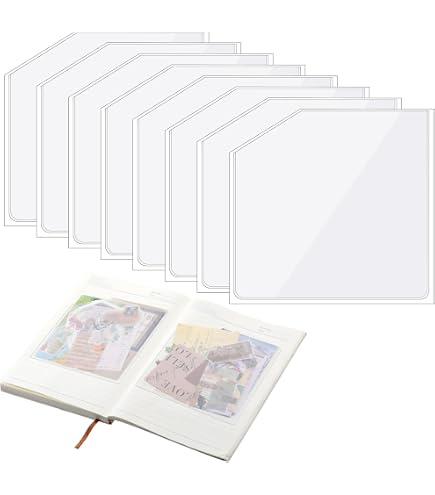 Saintrygo 20 Pcs Adhesive Clear Corner Pockets - 6x6 Inch, Peel & Stick For Notebooks & Planners - View #7