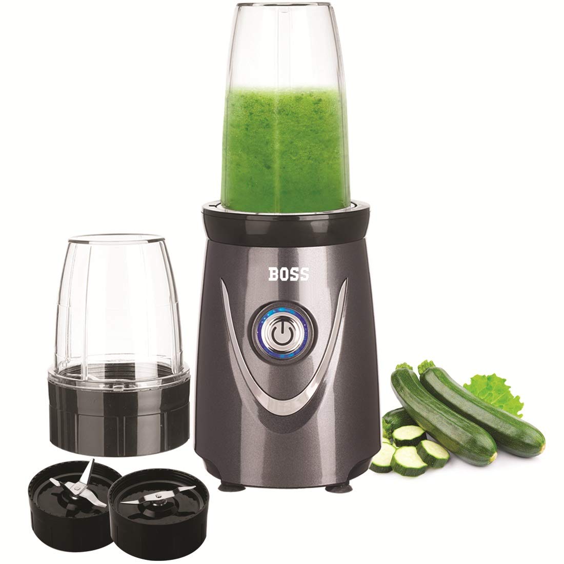 Buy Boss Nutri Pro 550 Watts Juicer Mixer Grinder Blender, 2Jars, Grey