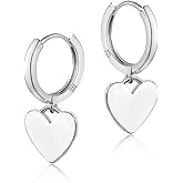 925 Sterling Silver Heart Dangle Earrings for Women Silver Dangle Leverback Earrings Hypoallergenic Love Heart Dangle Drop Earrings for Jewelry Gifts