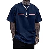SOLY HUX Men's Graphic Tees Letter Print Crew Neck Short Sleeve T Shirt Casual Tops